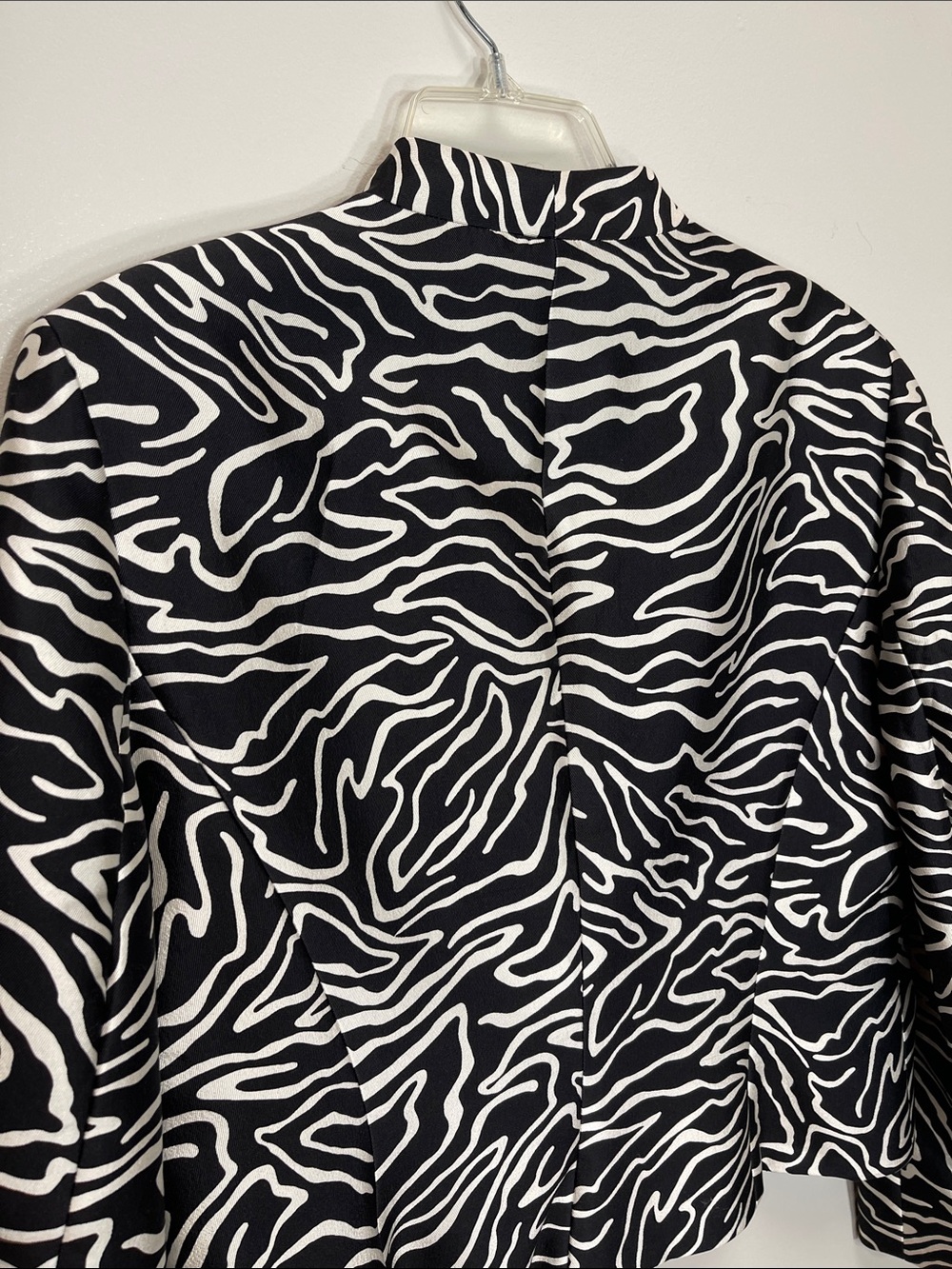 Talbots Silk Wool Zebra Zipper Front Blazer - Picture 7 of 12